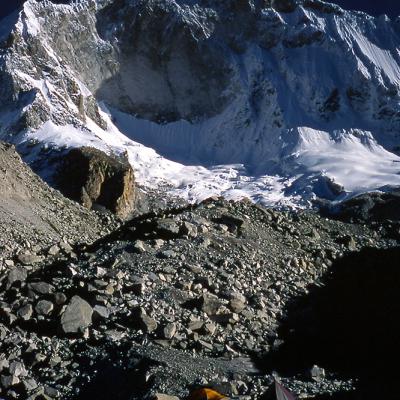 Camp au pied de la face sud du Huandoy