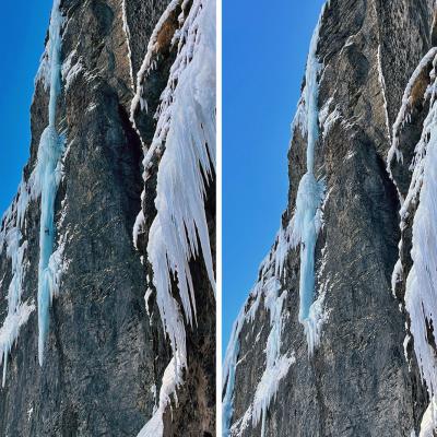 Grimpeur dans la Dame Blanche au Fer à Cheval. Il manque un bout sur la seconde photo...
